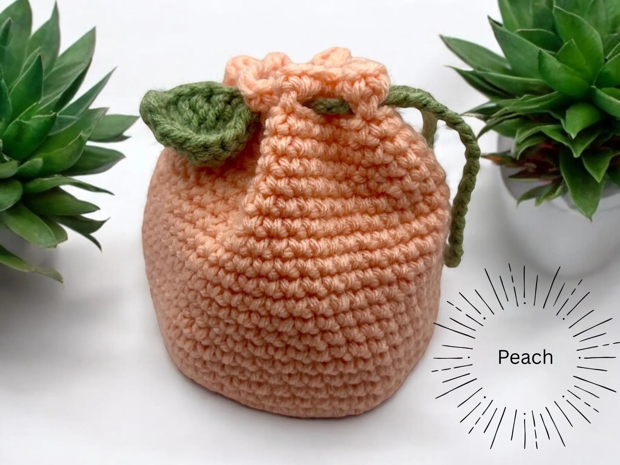 Crochet Fruit Bag – Handmade Acrylic Drawstring Pouch