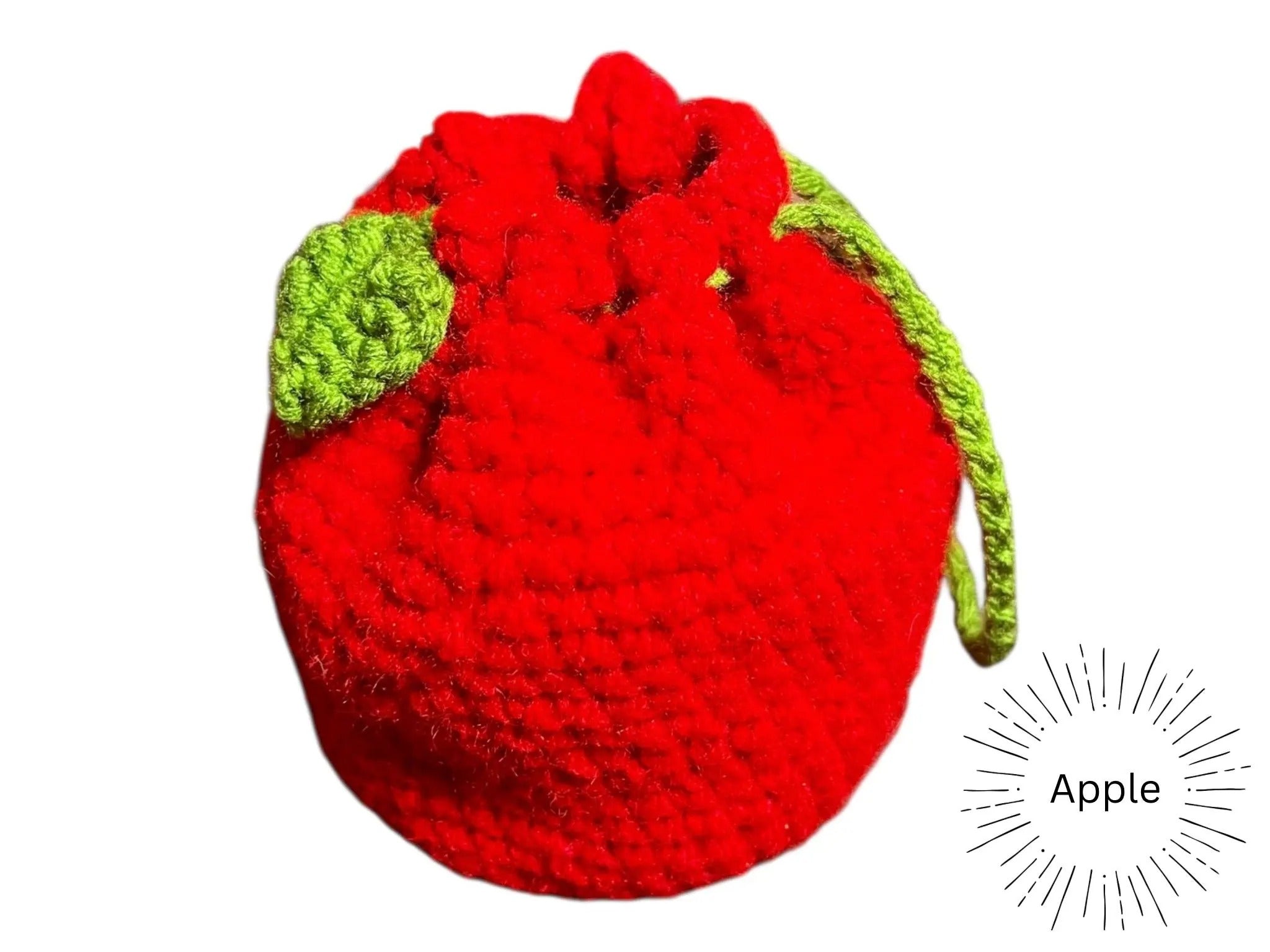 Crochet Fruit Bag – Handmade Acrylic Drawstring Pouch