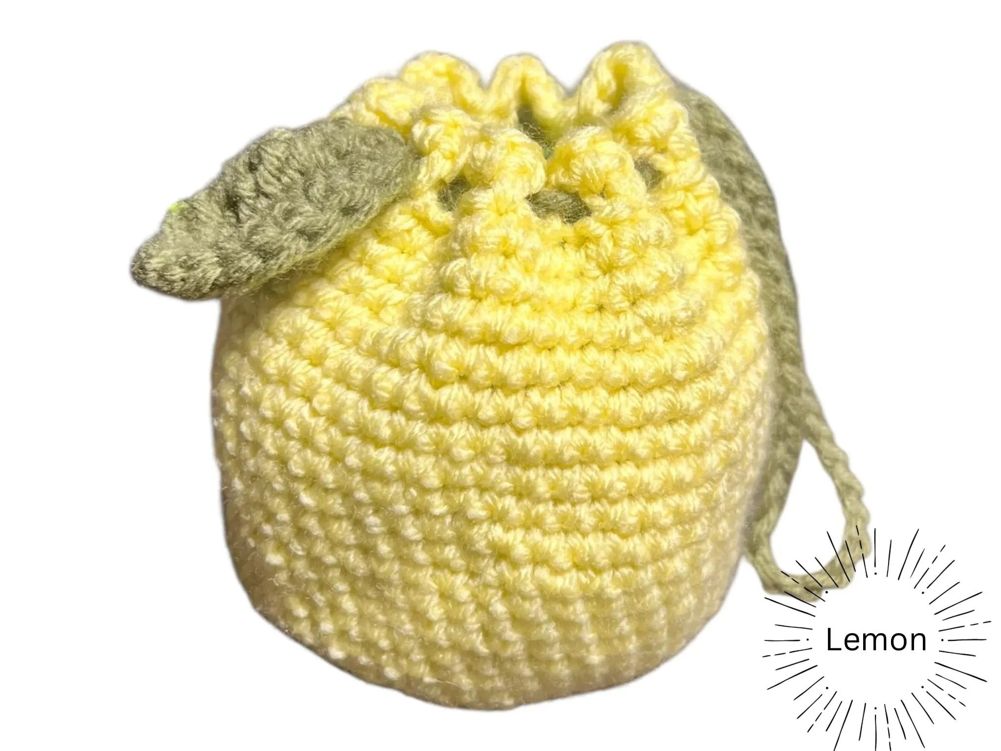 Crochet Fruit Bag – Handmade Acrylic Drawstring Pouch