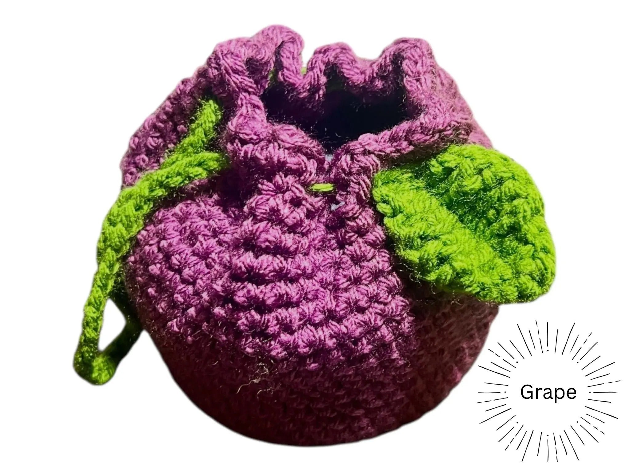 Crochet Fruit Bag – Handmade Acrylic Drawstring Pouch
